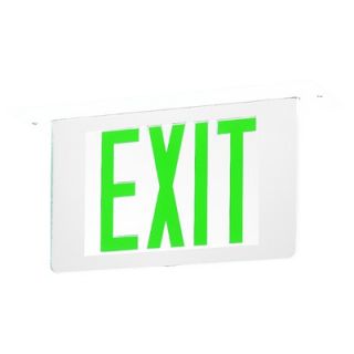 Royal Pacific Double Edge Recessed LED Exit Sign Light in Green