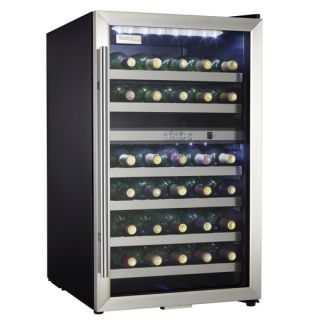 35 Bottle Wine Cooler in Black with Stainless Steel Door Trim