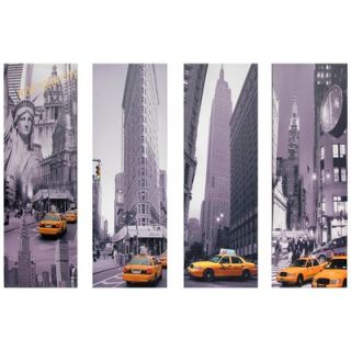  York Taxi Canvas Wall Art (Set of 4)   33.5 x 11.75   CAN ART TAXI