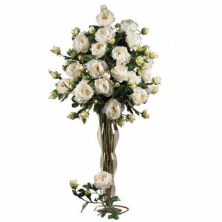 Nearly Natural 38.5 Peony with Leaves Stem in White (Set of 12