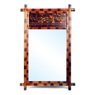 Oriental Furniture 43 Hand Painted Bamboo Wall Mirror   WB FT025