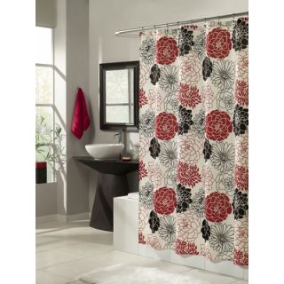 Style Full Bloom shower Curtain   MS8100 RED