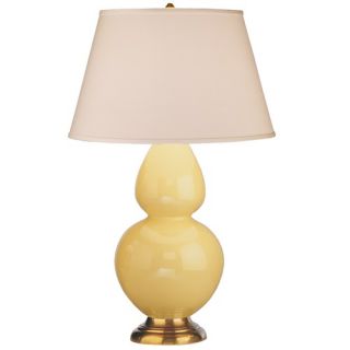 Double Gourd Table Lamp in Butter Glazed Ceramic with Antique Natural