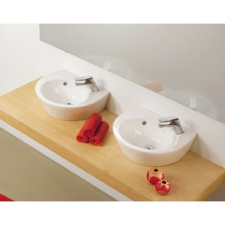 Bissonnet Pop 50 Porcelain Bathroom Sink with Overflow in White