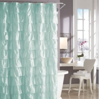 Steve Madden Ruffles Shower Curtain in Pale Aqua