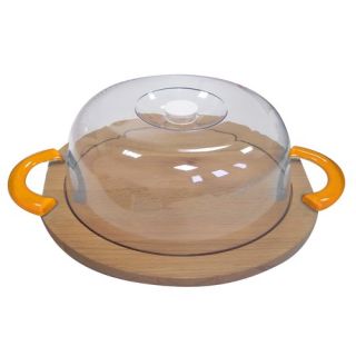 Cheese Cheers Round Cake Tray with Dome and Yellow Handles