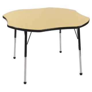 48 Clover Shaped Adjustable Activity Table in Maple
