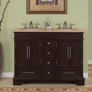  Sally 48 Double Sink Bathroom Vanity Cabinet   HYP 0224 T UWC 48