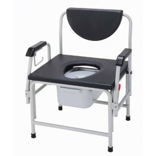 Drive Medical Drop Arm Bedside Commode Seat in White