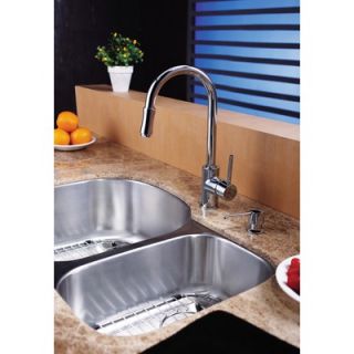 Kraus 32 Undermount 70/30 Double Bowl Kitchen Sink with 15 Faucet
