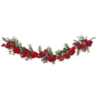 Nearly Natural 72 Hydrangea Garland in Red and Green
