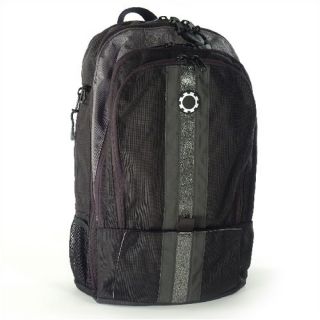 Grey Center Stripe Backpack Diaper Bag
