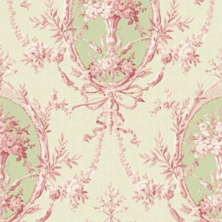 Brewster Home Fashions Willow Cottage Cameo Floral Wallpaper in Pink