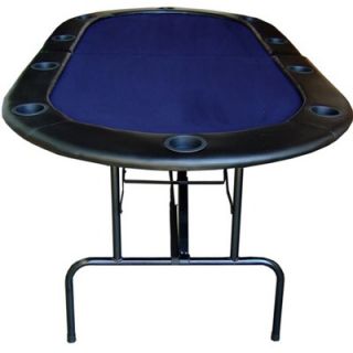 JP Commerce 84 Foldable Texas Holdem Poker Table in Blue with Legs