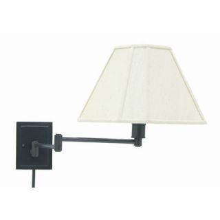  Wall Lamp in Oil Rubbed Bronze with Cloth Shade and Finial   WS16 91