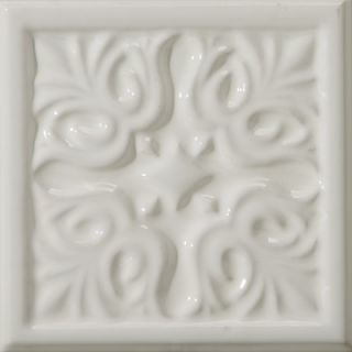 Emser Tile Classica 6 x 6 Floral Accent Tile in White