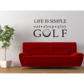 Life is Simple Golf Wall Decal