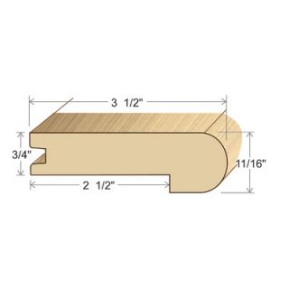 Moldings Online 96 Solid Hardwood Unfinished Birch Stair Nose for 3/4