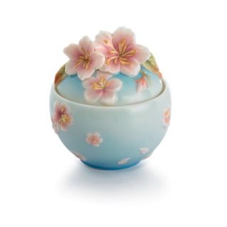 Franz Collection Sakura Floral Porcelain Sugar Jar with Cover
