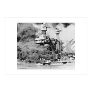 Buyenlarge USS West Virginia Alight in Pearl Harbor Canvas Art