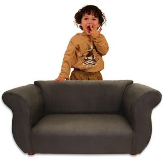 Fantasy Furniture Kids Fancy Microsuede Sofa in Black