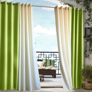  Outdoor Solid Grommet Top Curtain Panel in Green   70315 109 701