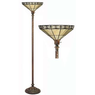 Warehouse of Tiffany Mission Style White Torchiere Lamp   BB75B+M113
