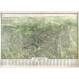 Los Angeles 1909 Historical Print Mounted Wall Map