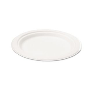 Bagasse 7 Plate, Round, White, 125/Pack
