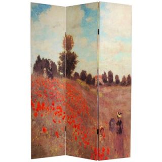 Oriental Furniture Double Sided Works of Monet Canvas Room Divider