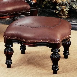 Design Toscano Victorian Rococo Faux Leather Ottoman  