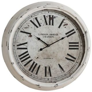 Cooper Classics Daria Round Clock in Distressed White