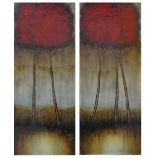Crestview Metallic Trees Oil Painting (Set of 3)   30 X 20