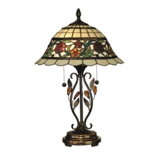 Dale Tiffany Two Light Table Lamp in Antique Bronze