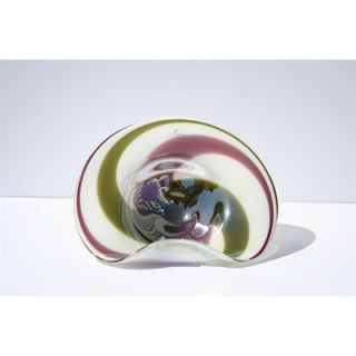 White Walls Hand Blown Decorative Dish in Green and Purple