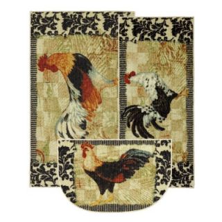 Mohawk Select New Wave Kitchen Bergerac Rooster Novelty Rug (Set of 3