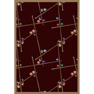 Gaming and Entertainment Snookered Dark Rust Novelty Rug
