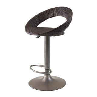 Winsome Bali Airlift Stool with Swivel Woven Seat in Cappuccino