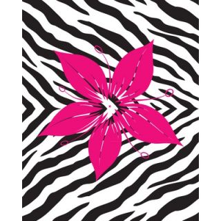 Secretly Designed Flower with Zebra Print Wall Decal