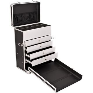 Sunrise Cases Professional Rolling Makeup Case with Drawers and