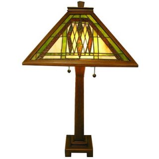 Warehouse of Tiffany Mission Oak Wood Table Lamp   647+WB20