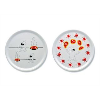 AMGI08 S2 Set 2 of Two Pizza Plates by Massimo Giacon
