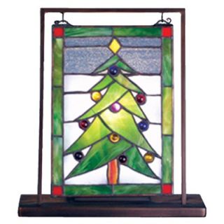 Meyda Tiffany Christmas Tree Lighted Mini Tabletop Window