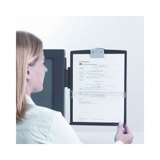  Monitor Mount Clip Copyholder, Plastic, 150 Sheet Capacity, Black