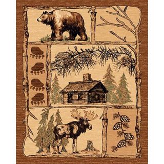 DonnieAnn Company Lodge Design Bear/Deer Novelty Rug
