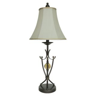 Fangio Metal Table Lamp with Amber Font in Dark Bronze Finish   1256