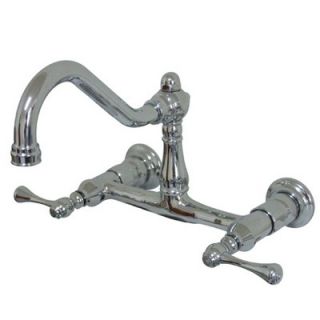 Elements of Design Wall Mounted Sink Faucet with Double Metal Lever