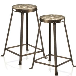 CG Sparks Metal Tufted Counter Stool in Natural (Set of 2)