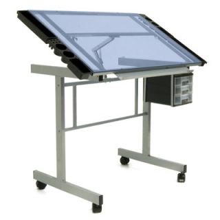 Studio Designs Vision Station Glass Drafting Table with Metal Support