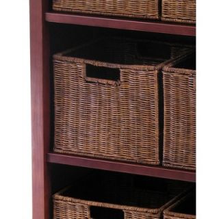 Winsome Milan Vertical Storage Shelf with Baskets in Walnut